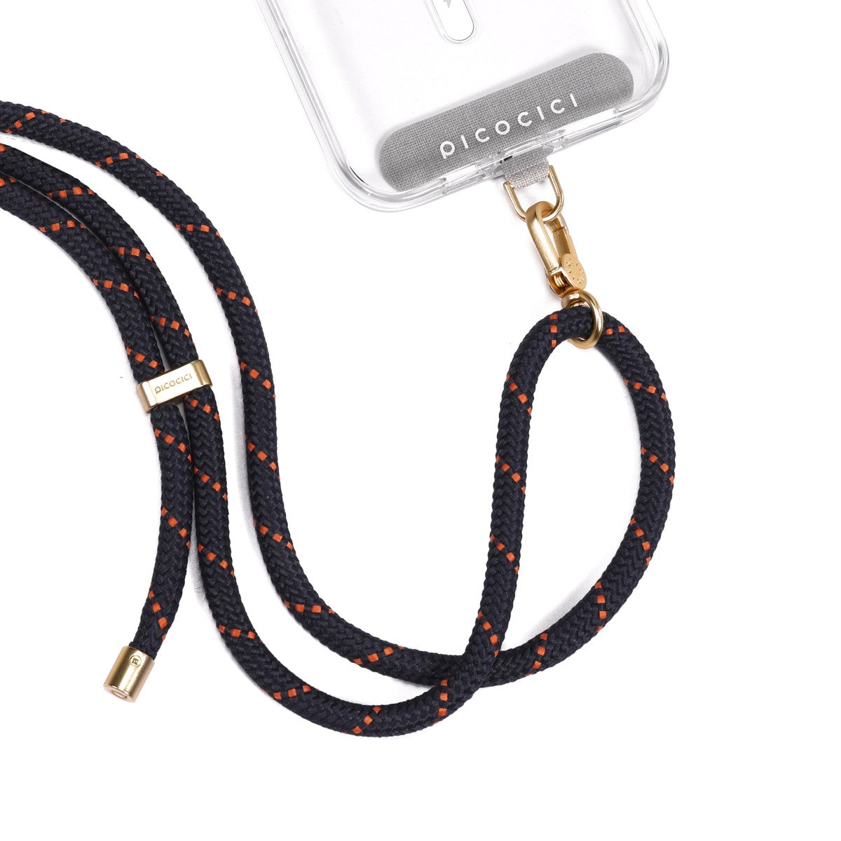 Picocici Adjustable phone strap-Black & Orange